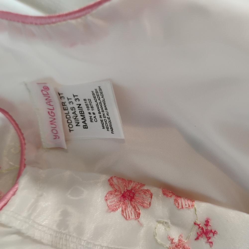 Youngland White and Pink Floral Dress Size 3T - Picture 8 of 13